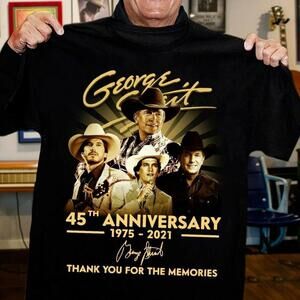 George Strait Anniversary Cotton Black All Size Unisex Tshirt